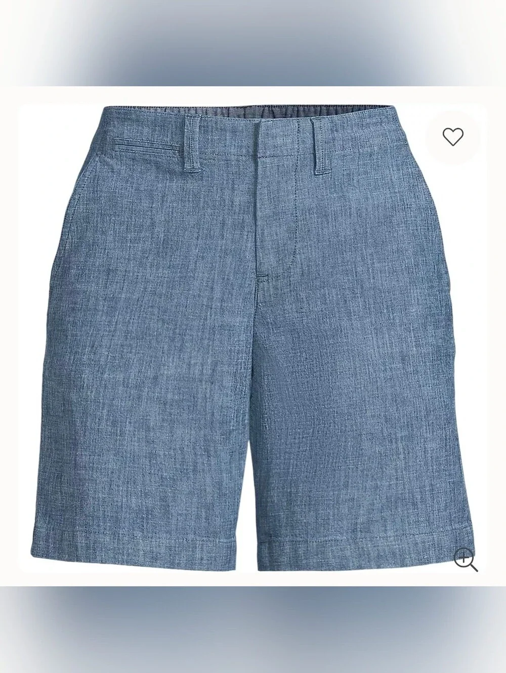 Lands' End Women's Chambray Bermuda Shorts - Light Blue - Size 12 - Picture 1 of 10